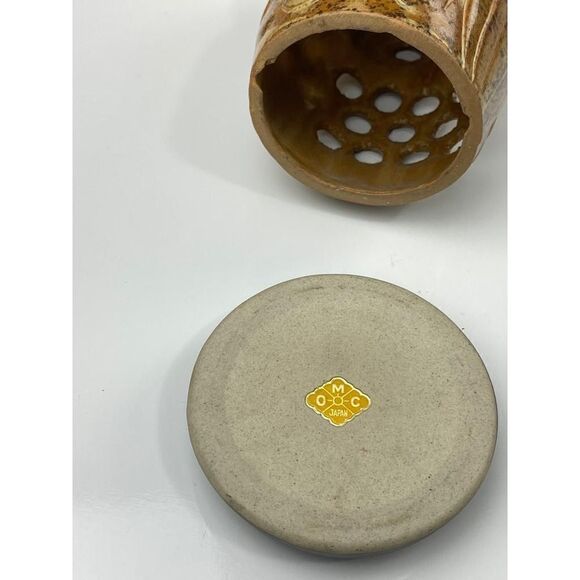 Vintage Stoneware Pottery Owl Tea Light Votive Candle Incense Holder Mid Century - Picture 6 of 9